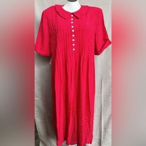 Vintage 90s Positive Attitude Red Polka Dot Midi Dress 22 NWT Plus